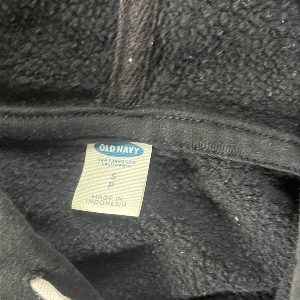 Old Navy Black Sherpa Pullover Hoodie